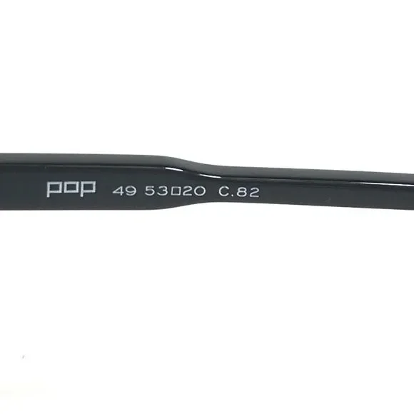 POP by Roussilhe Eyeglasses Frames 49 C.82 Dark Gray Red Square 53-20-145